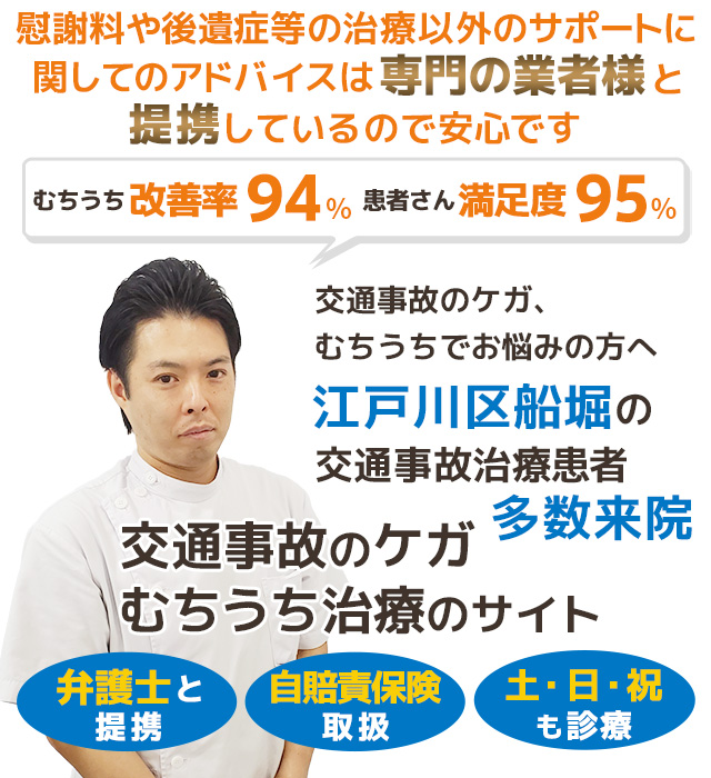 江戸川区船堀で交通事故・むちうち治療を受けるなら「らくじー整骨院」